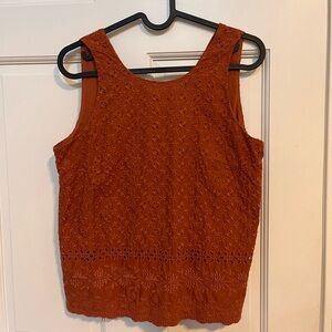 LOFT Terracotta Eyelet Dress